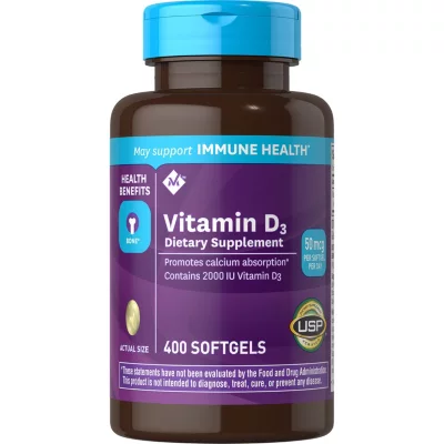 MEMBER'S MARK VITAMIN D3 50MCG(2000IU)*400SOFTGELS 55124