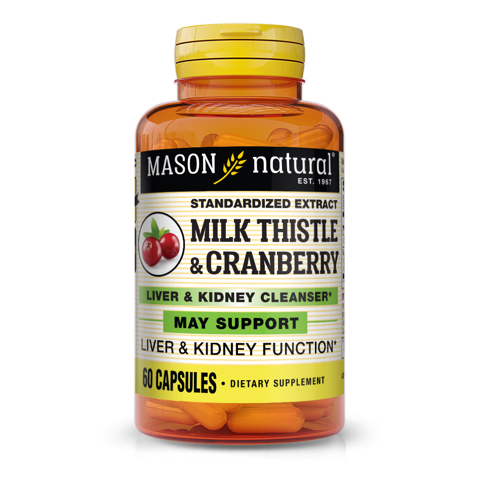MASON MILK THISTLE CRANBERRY LIVER&KIDNEY*60CAPSULES 55838