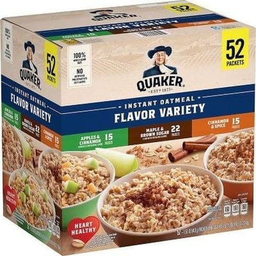 Quaker Instant Oatmeal Variety Pack 52packets 52364