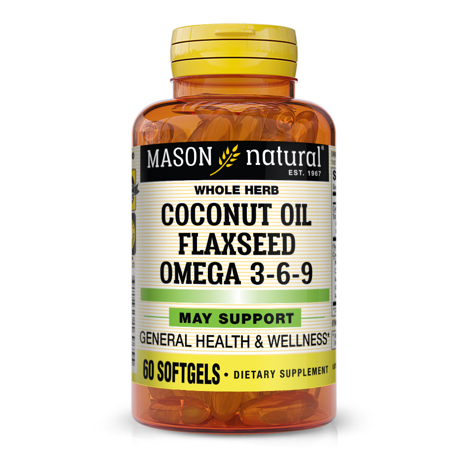 MASON COCONUT OIL FLAXSEED OMEGA 3-6-9*60SOFTGELS 55482