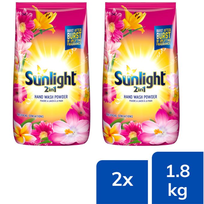 Sunlight 2in1 Detergent Powder Tropical Sensations 1.8Kg Twin Pack