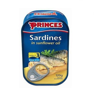 PRINCES SARDINES IN SUNFLOWER OIL 120G 52242