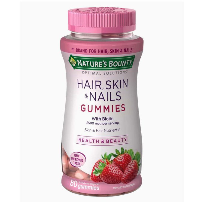 NATURE'S BOUNTY HAIR,SKIN&NAIL BIOTIN 2500MCG *80GUMMIES MIXED BERRY 55109