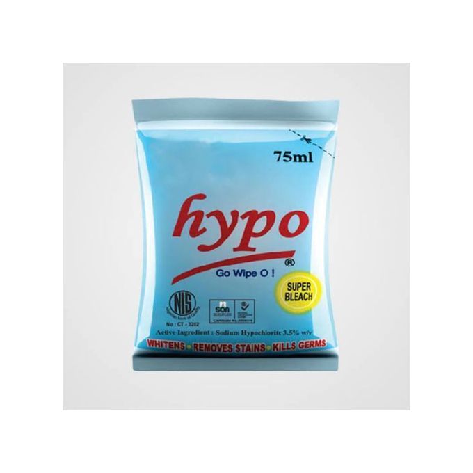 Hypo Sachets Bleach- 75ml X 77. 50678