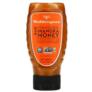 Wedderspoon Raw Monofloral Manuka Honey KFactor 16, 340g Squeeze Bot 53835