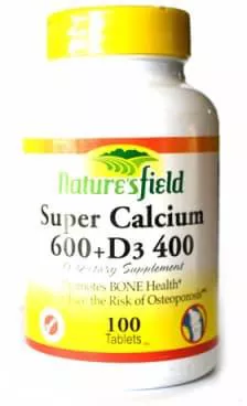 NATURE'S FIELD SUPER CALCIUM 600+D3 400 *100 TABLETS 55456