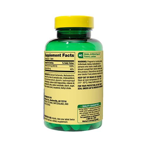SPRING VALLEY CALCIUM 600MG *100TABS 61819