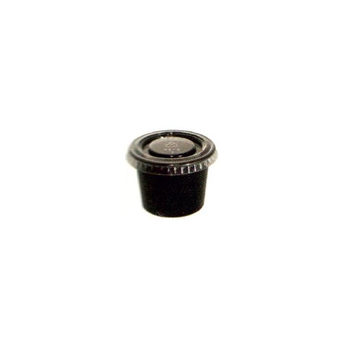 Hotpack 100 Pieces 30ml Black Base Portion Cups/sauce Bowl With Lid 50195