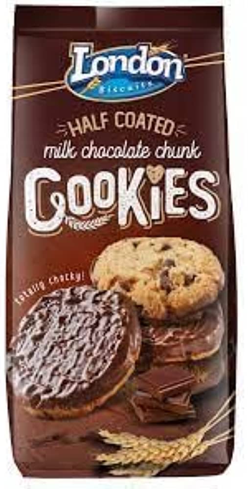 LONDON BISCUITS HALF COATED CHUNK COOKIES 160G 49916