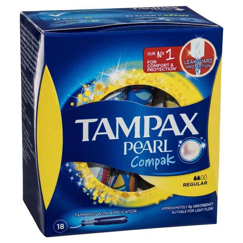 TAMPAX COMPAK PEARL REGULAR 18S TAMPON 53395