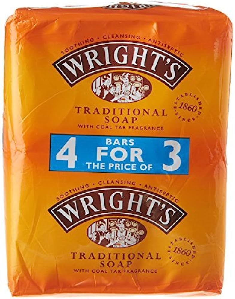 WRIGHTS TRADITIONAL COAL TAR SOAP 4 FOR3  400g 54112