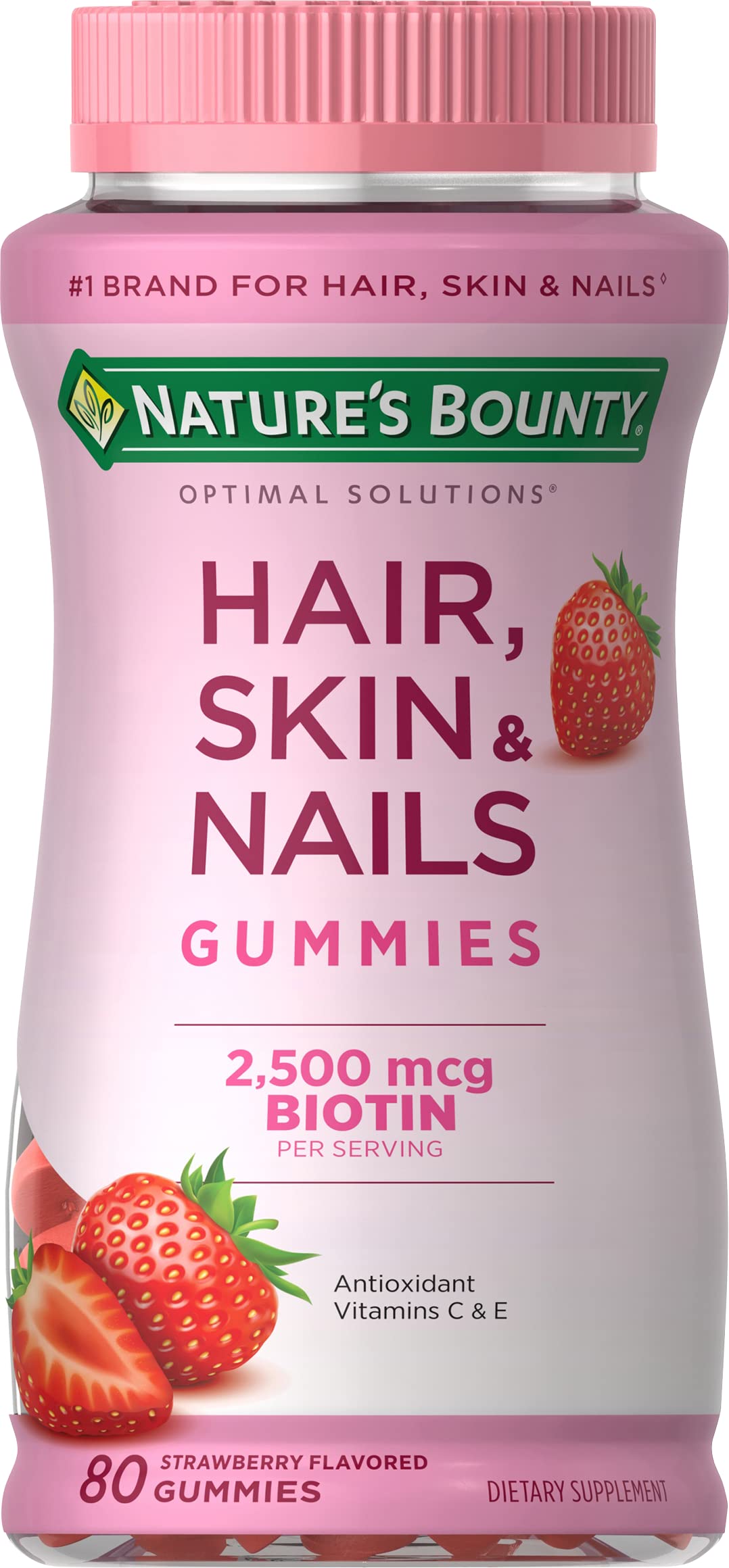 NATURE'S BOUNTY HAIR,SKIN&NAIL BIOTIN 2500MCG *80GUMMIES MIXED BERRY 55107