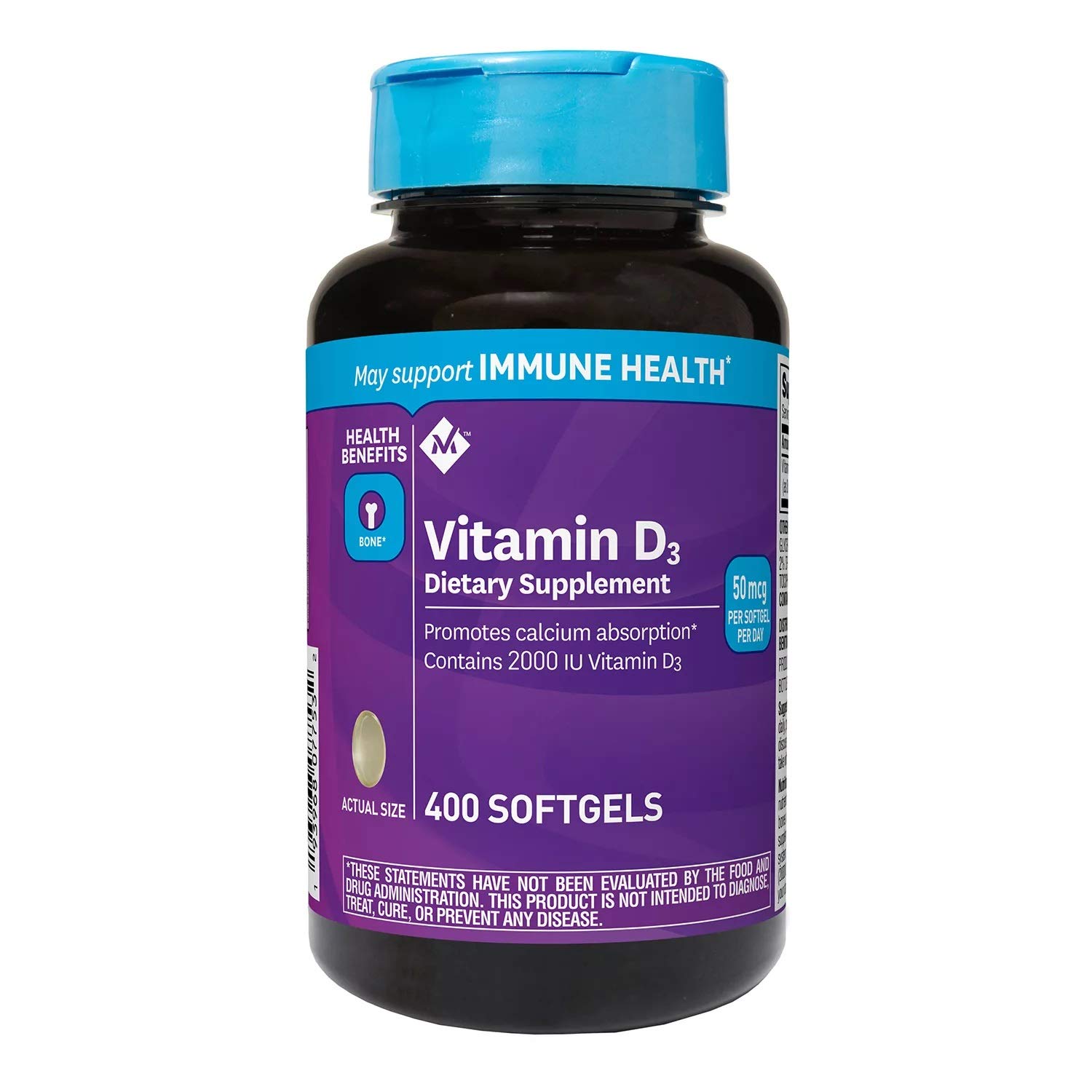 MEMBER'S MARK VITAMIN D3 50MCG(2000IU)*400SOFTGELS 55123