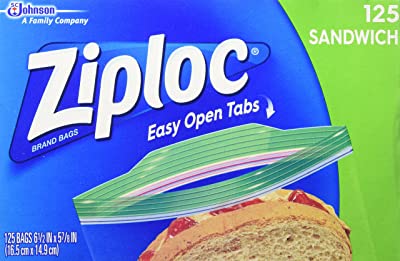 125 × 2 Sandwich Ziplock Bags -16.5cm X 14.9cm 36866