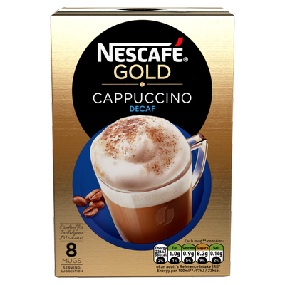 NESCAFE CAPPUCCINO GOLD DECAF 8'S 50315