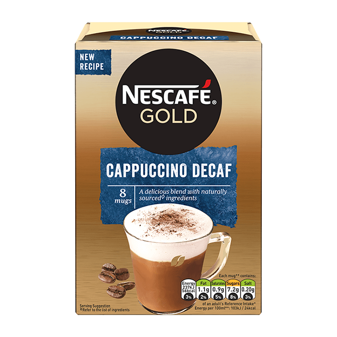 NESCAFE CAPPUCCINO GOLD DECAF 8'S 50317