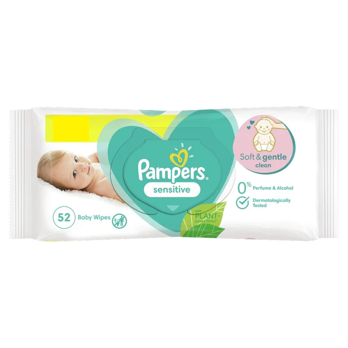 PAMPERS BABY WIPES SENSITIVE 52'S