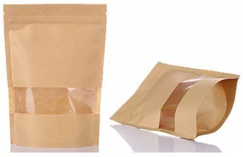 50 Pieces Kraft Paper Ziplock Packaging Pouch 36701