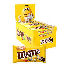 M&MS PEANUT STD BAG 45G X 24 PIECES 50562
