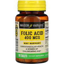 MASON FOLIC ACID 400MCG *100 TABLETS 55650