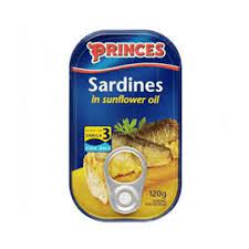 PRINCES SARDINES IN SUNFLOWER OIL 120G 52238
