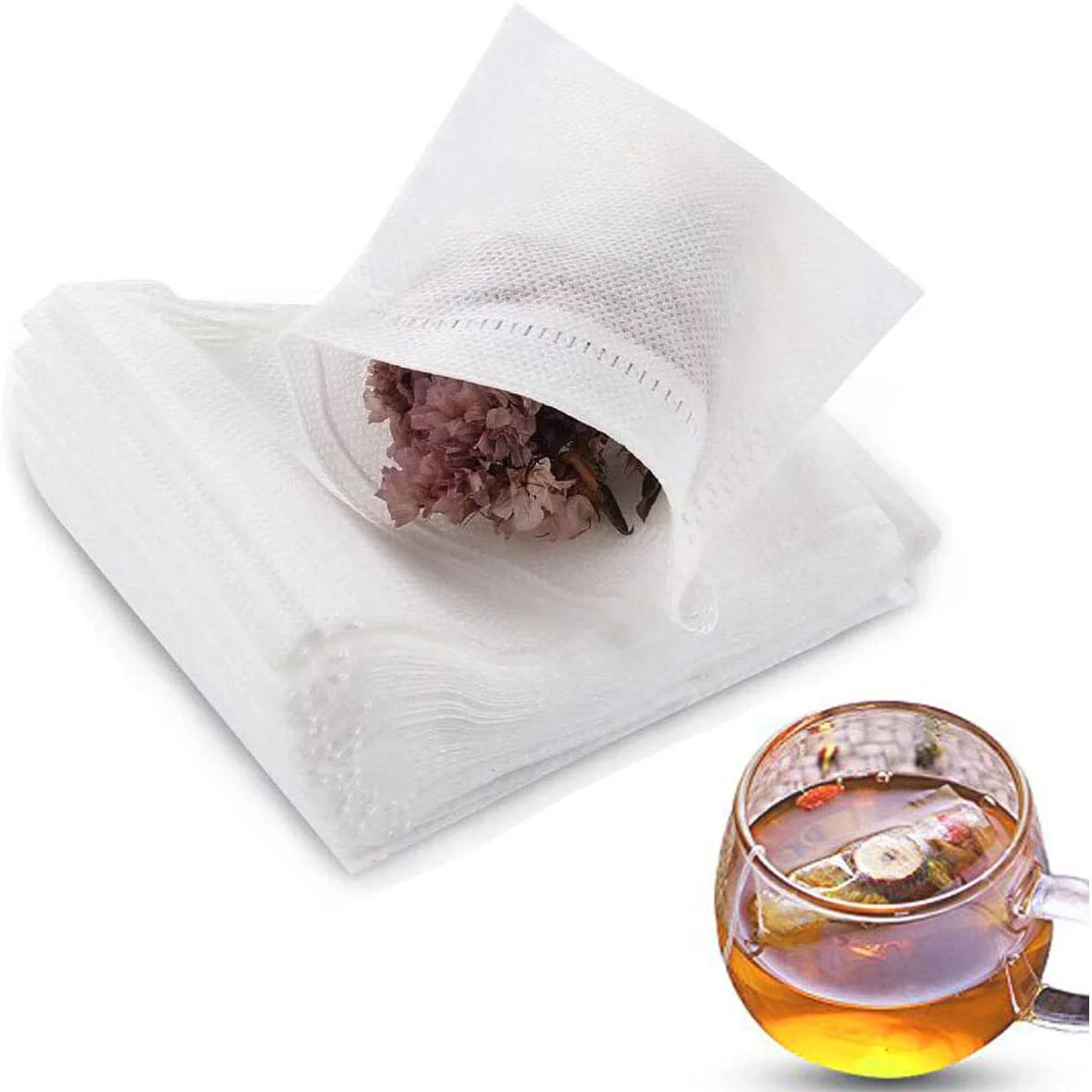 500 Disposable Empty Tea Bags Tea Infuser Drawstring 36538