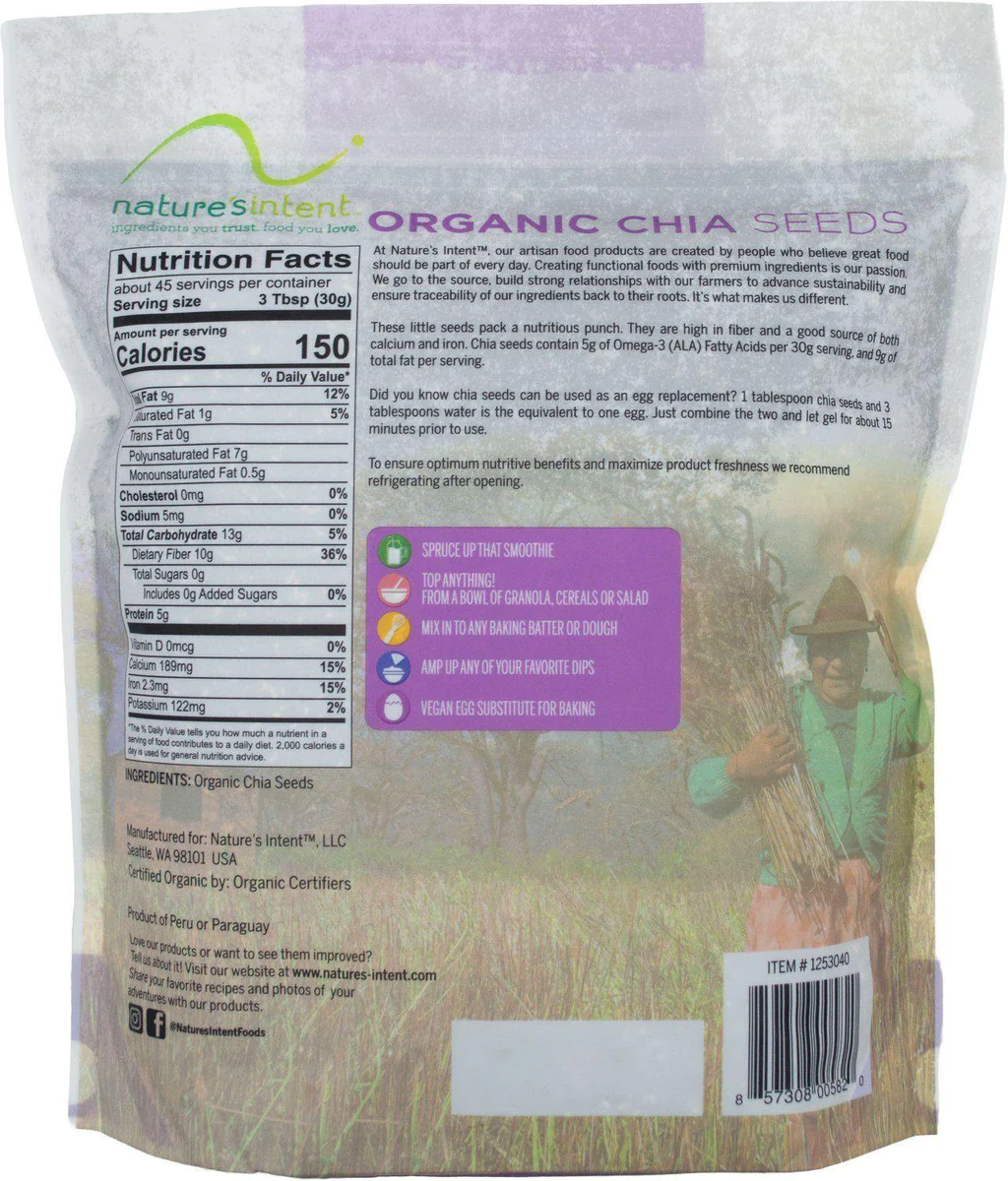 NATURE’S INTENT ORGANIC CHIA SEEDS 1.36KG 55649