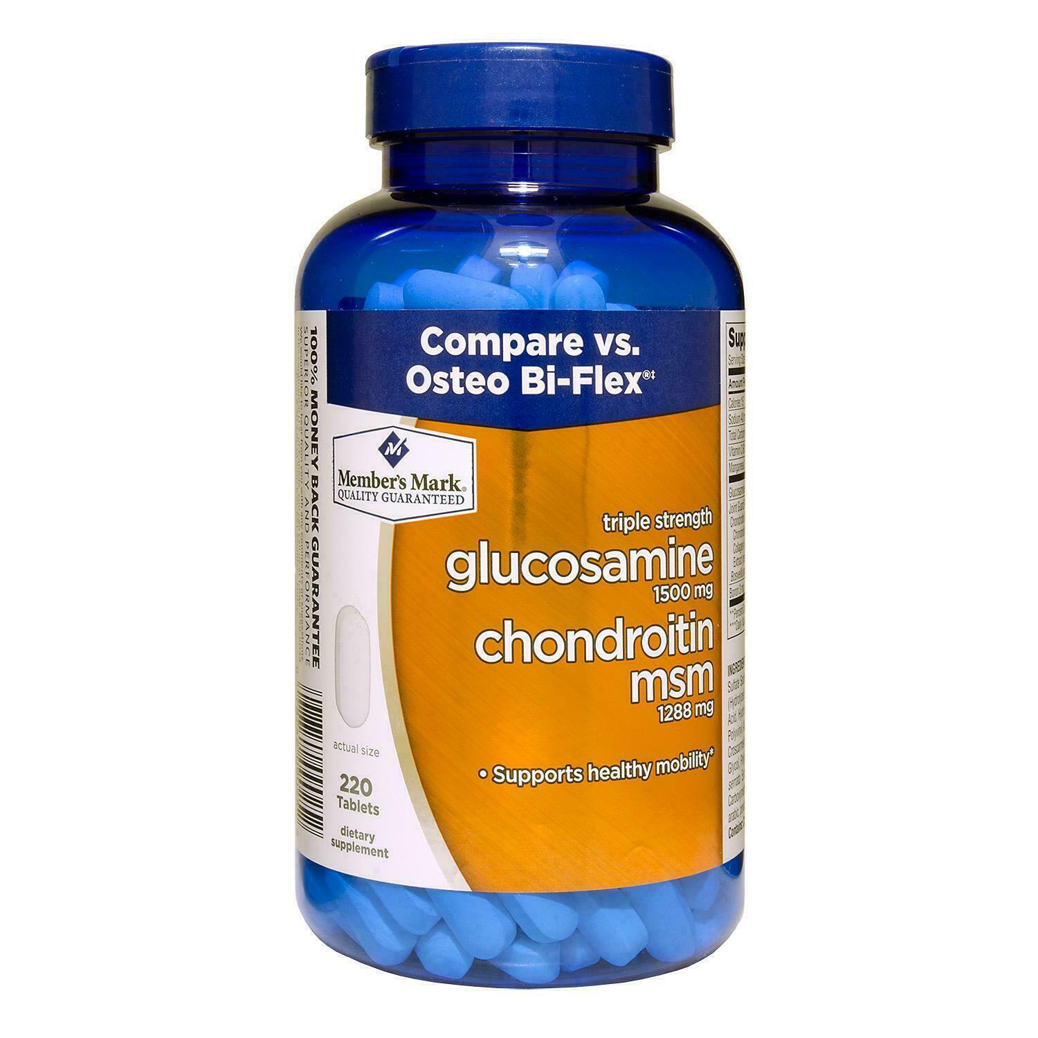 MEMBER'S MARK TRIPLE STRENGTH GLUCOSAMINE/CHONDROITIN MSM COMPLEX *220TABS 55268