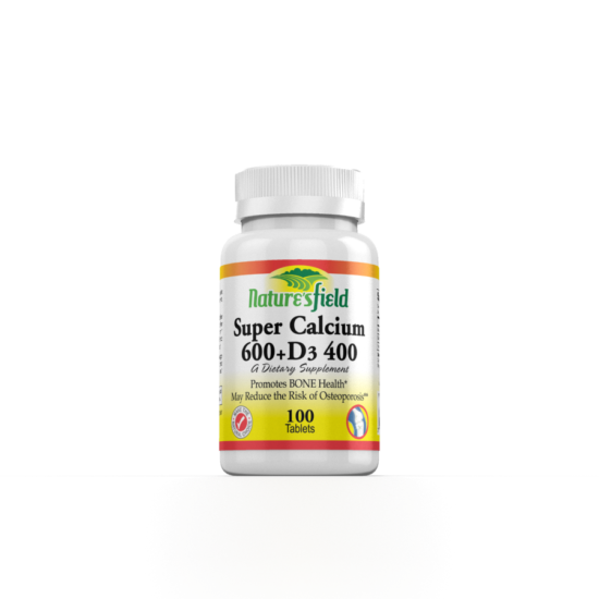NATURE'S FIELD SUPER CALCIUM 600+D3 400 *100 TABLETS 55458