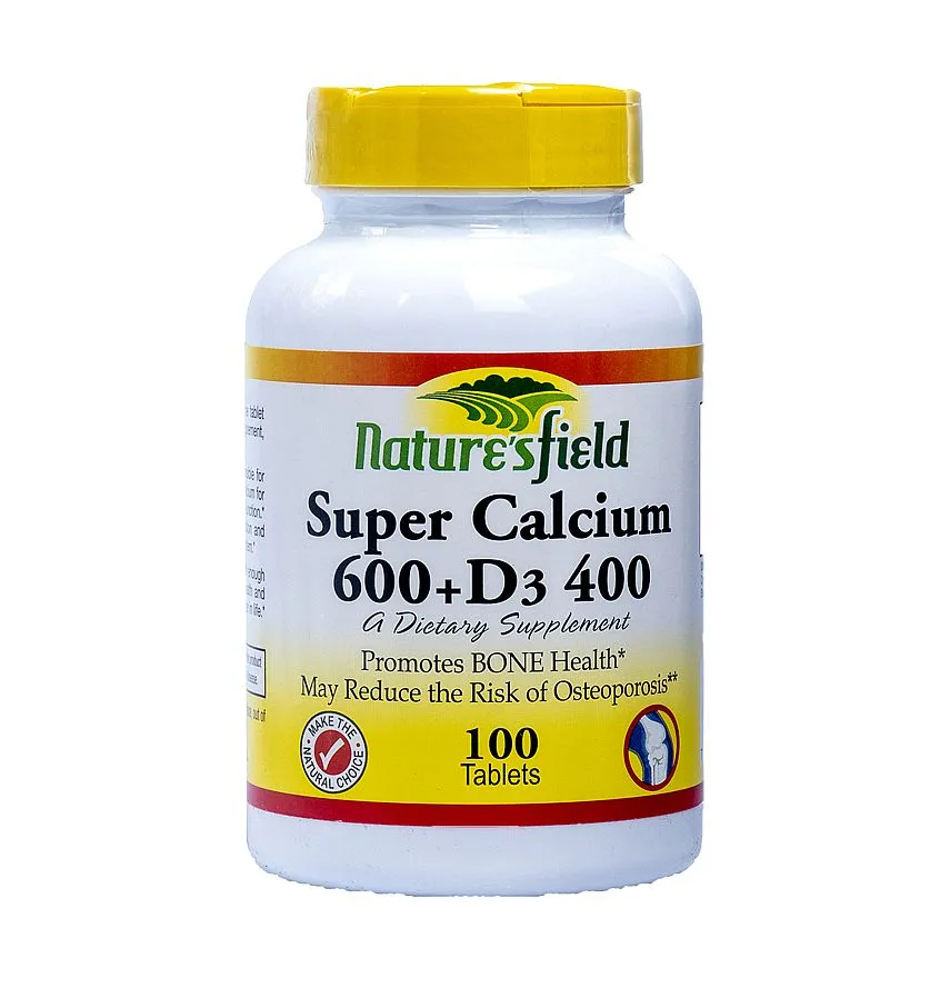 NATURE'S FIELD SUPER CALCIUM 600+D3 400 *100 TABLETS 55455